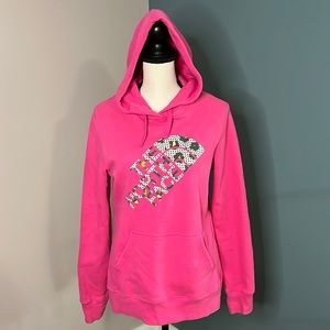 North Face Pink Hooded Sweatshirt Size Medium